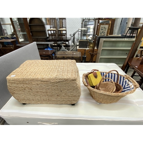 168 - Seagrass hamper & assorted baskets etc