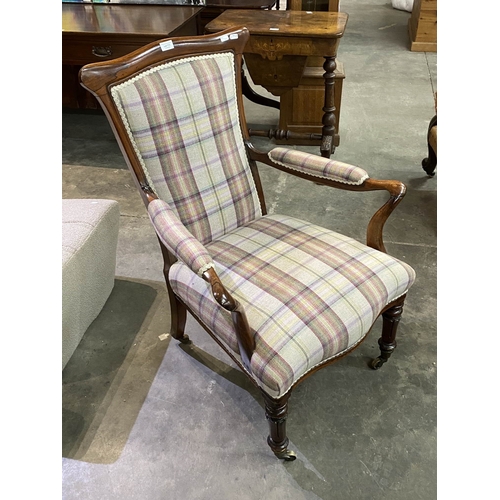 173 - Georgian mahogany framed Gainsborough armchair 93H 67W