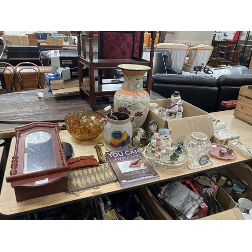 479 - Collectables incl silver plated christening sets and rattle, Waterford crystal mantel clock, cut gla... 