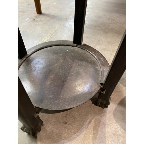 12 - 19th century Chinese marble topped torchere 81H 35cm diameter