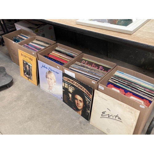513 - 5 boxes of LPs incl Bobby Vee, David Essex, John Denver, musicals, military bands etc