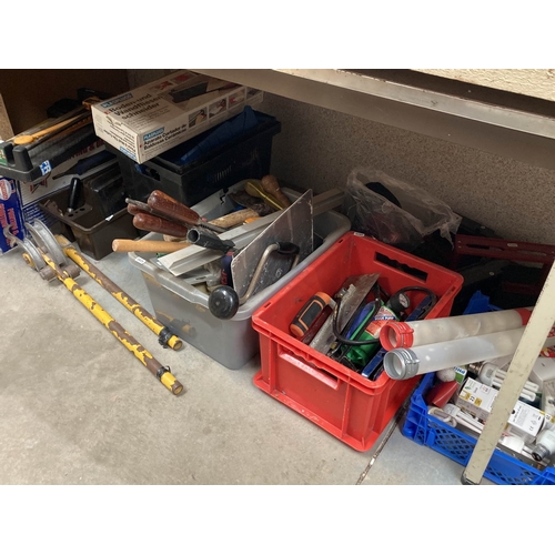 518 - Qty of tools inc. tile cutter, pipe bender, hand tools, foot pump etc.