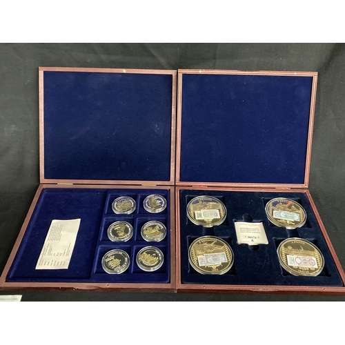 Cased Windsor Mint 2014 British Military gold plated Money set 174/9999 & cased 2015 WWI Centenary 1914-1918 commemorative coin set 1461/5555 both with COA's