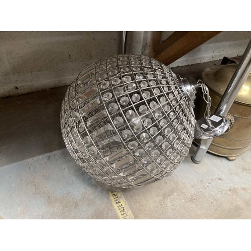 Modern Living chrome & crystal globe ceiling light approx. 39x49cm