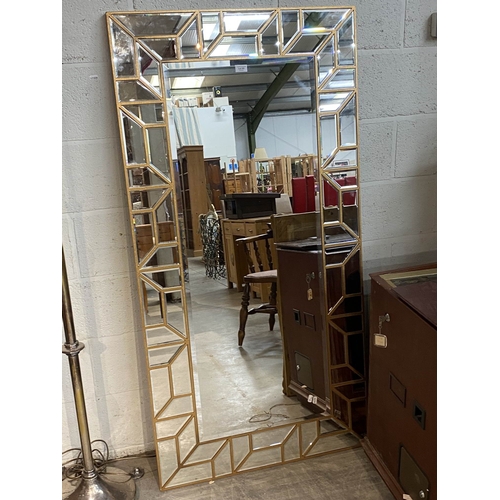 Art Deco inspired floor length mirror with gilt detail 158 x 80cm