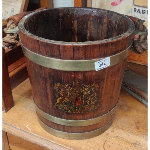 42 - Brass Bound Wooden Bucket