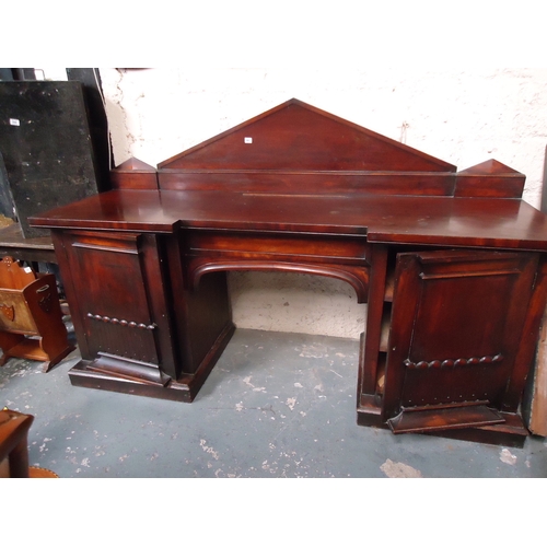 61 - Victorian Mahogany Twin Pedestal Sideboard – 222cm L X 69 D