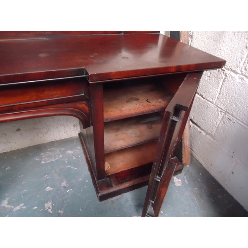 61 - Victorian Mahogany Twin Pedestal Sideboard – 222cm L X 69 D