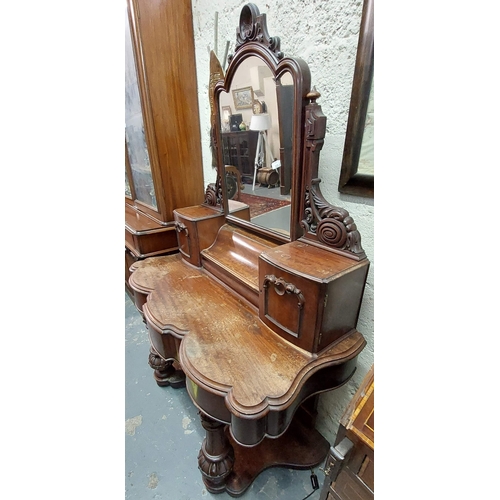 115 - Victorian Mahogany Carved Dressing Table