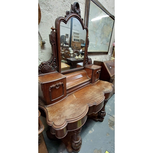 115 - Victorian Mahogany Carved Dressing Table