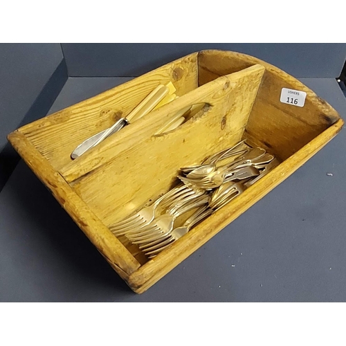 116 - Cutlery Box (Pine) + Cutlery