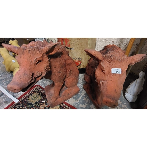 155 - Pair Hog Figures