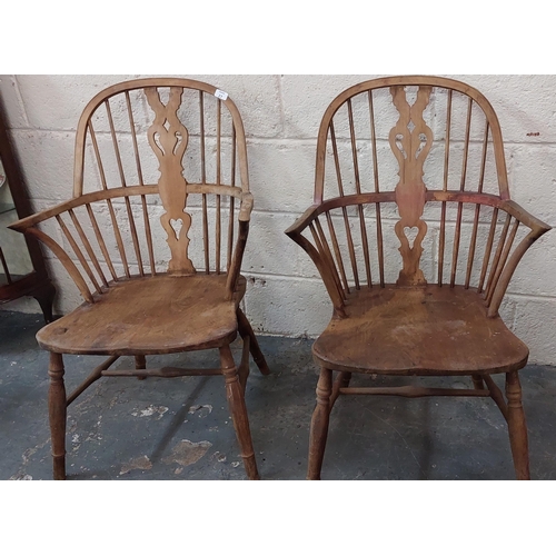 27 - Pair Windsor Armchairs