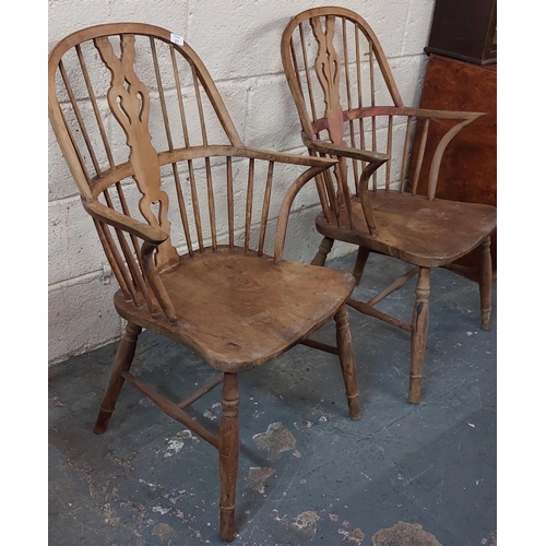 27 - Pair Windsor Armchairs