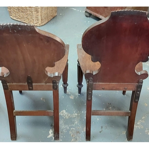 33 - Pair Vict. Mahogany Hall Chairs