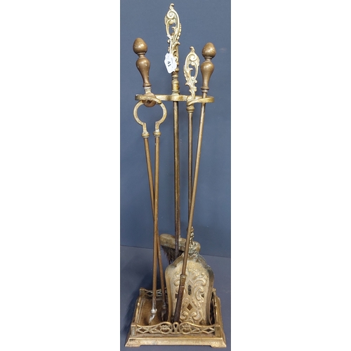 41 - Tall Brass Companion Set