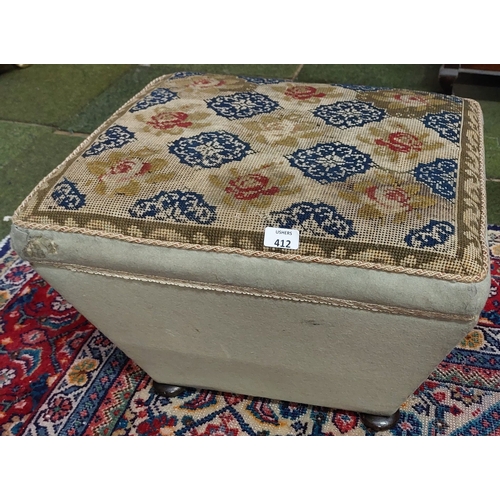 412 - Tapestry Ottoman Stool