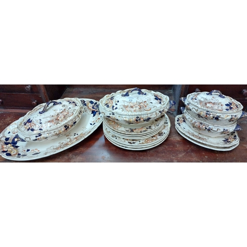 43 - Vict. Dinnerware Incl. Platter + Bowls