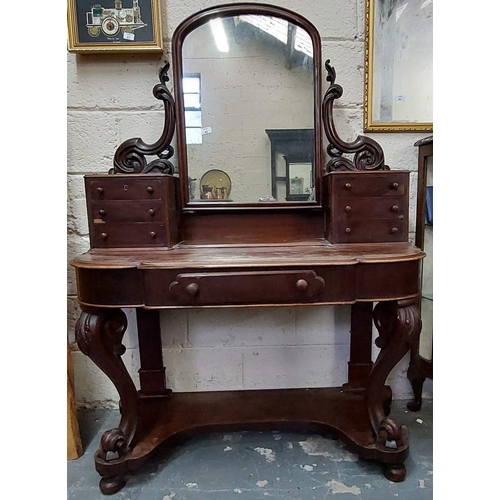 45 - Victorian Mahogany Carved Dressing Table