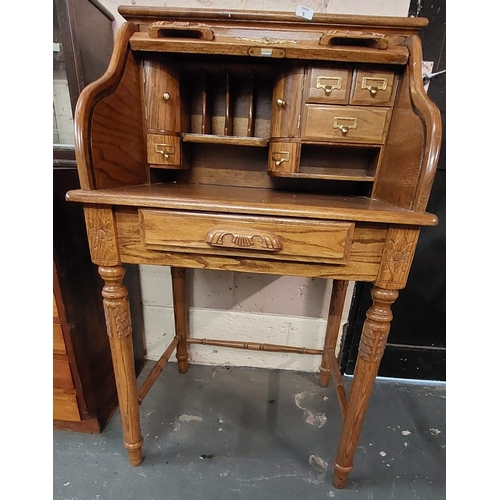 5 - Oak Roll-Top Desk