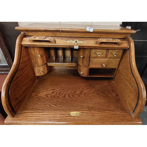 5 - Oak Roll-Top Desk