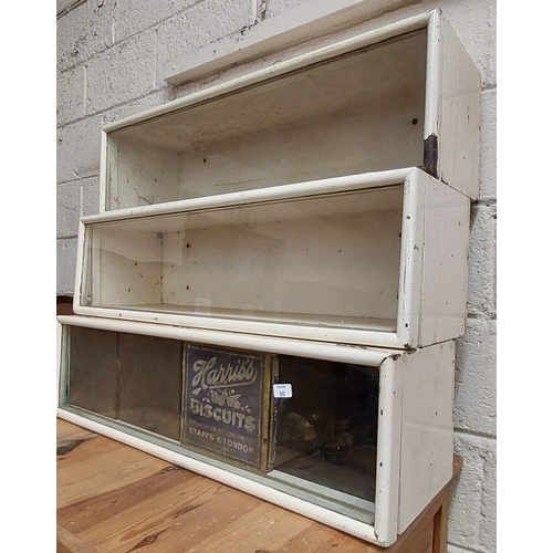 50 - 3 Shop Biscuit Tin Display Cases