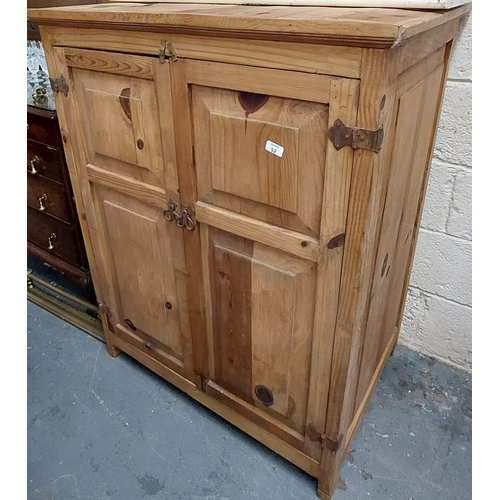 52 - 2 Door Pine Cupboard - 98cm W x 127cm H x 69cm D