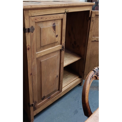 52 - 2 Door Pine Cupboard - 98cm W x 127cm H x 69cm D