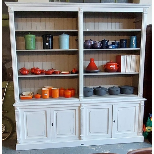 584 - Large Double Front Painted Kitchen Unit C. 7ft Long X 7ft High