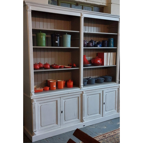 584 - Large Double Front Painted Kitchen Unit C. 7ft Long X 7ft High