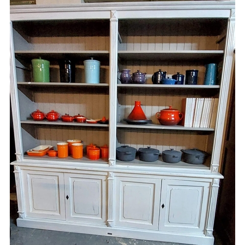 584 - Large Double Front Painted Kitchen Unit C. 7ft Long X 7ft High