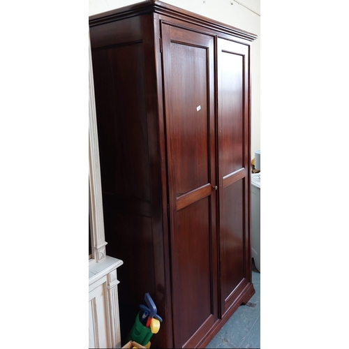 585 - Mah. Wardrobe Panelled Doors (Could Be Converted To Larder Press) - C. 6ft 7inch H x 3ft 8inch W x 2... 