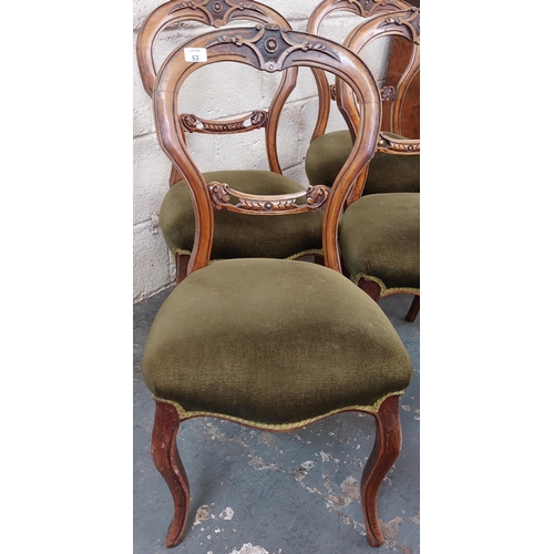 63 - 5 Carved Vict. Dining Chairs