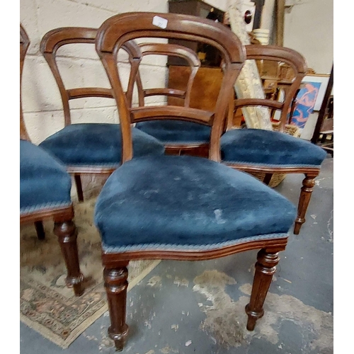 97 - 5 Victorian Mahogany Padded Seat Covers