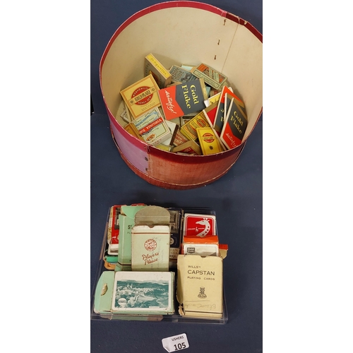 105 - Selection Of Old Cigarette Boxes + Playing Cards