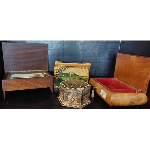 24 - 3 Jewellery Boxes + Cased Radio (W)