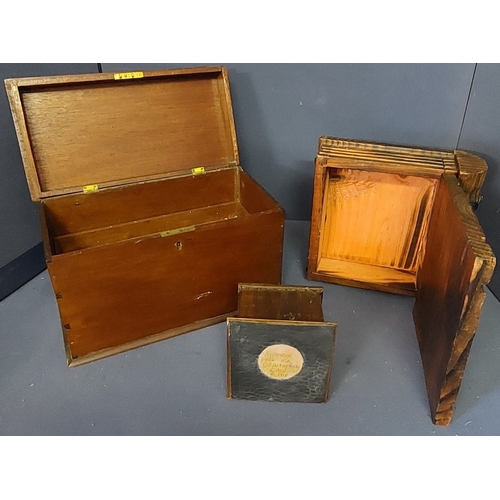 256 - Apprentice Piece Gramophone Box, Brass Handled Box + Another