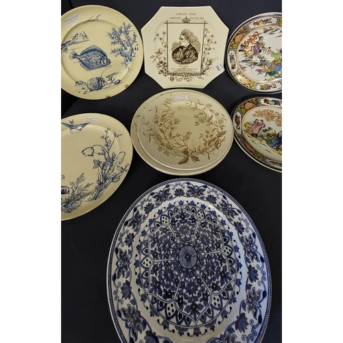 266 - A Lot Of Victorian + Mason Platters Etc