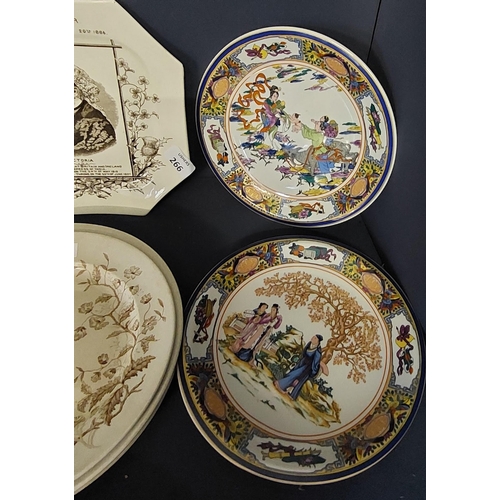 266 - A Lot Of Victorian + Mason Platters Etc