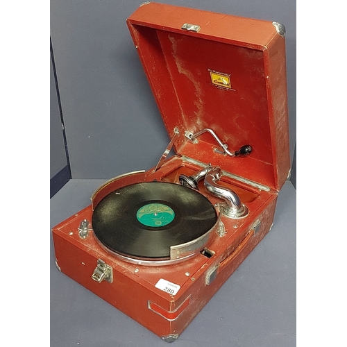 280 - His Masters Voice Gramophone (Red)