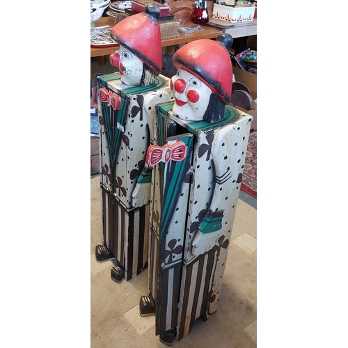 306 - Pair Of Painted Clown Cabinets