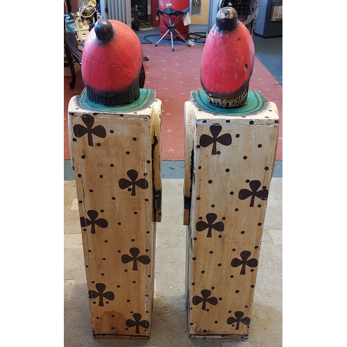 306 - Pair Of Painted Clown Cabinets