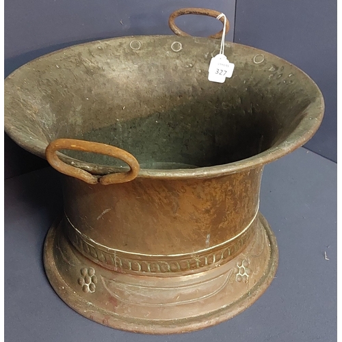 327 - Copper Container With Metal Handles