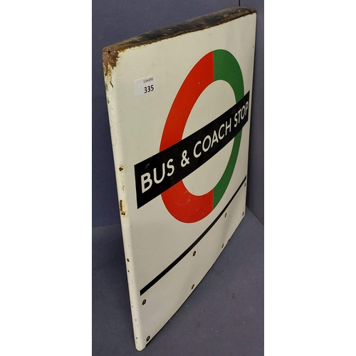 335 - Enamel Double Side Bus + Coach Stop Sign