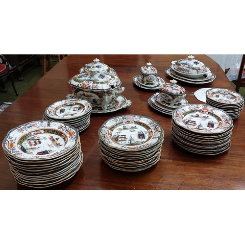 450 - Masons Ironstone Dinner Service. C.75 Pieces