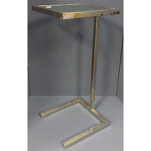 464 - Glass + Chrome Lamp Table