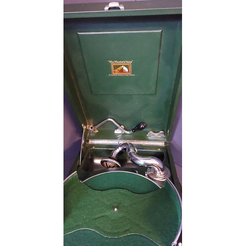 49 - His Masters Voice Table Gramophone (Green)