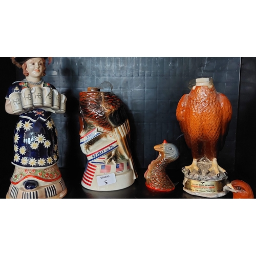 5 - 2 Bird Spirit Bottles + Musical Barmaid