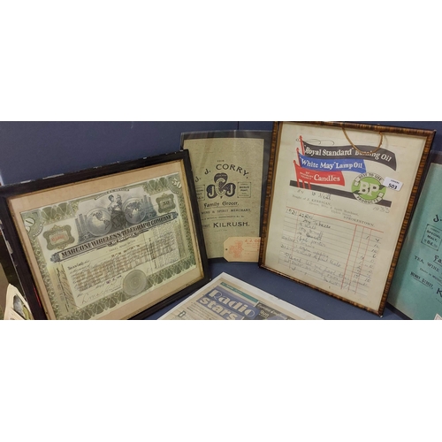 503 - J. Corry Kilrush Posters + Strokestown + Framed Marconi + Cantrell Belfast