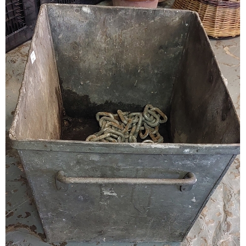 71 - Large Metal Bin + Chain